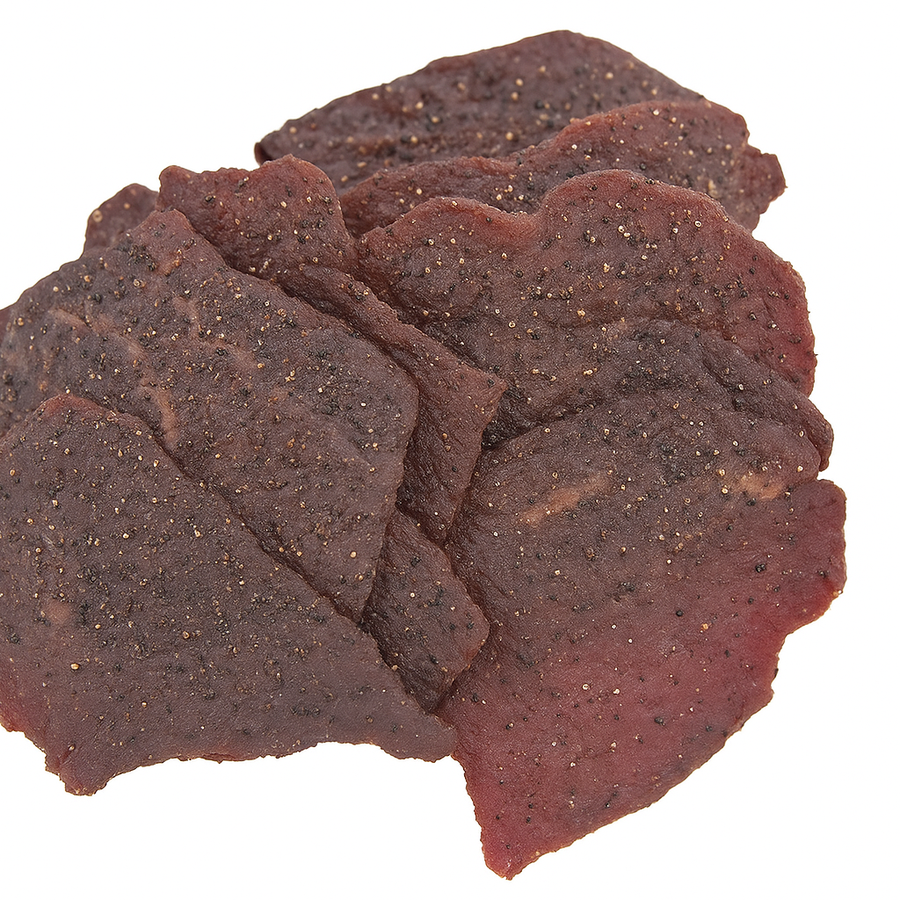 Pepper jerky product photo on white background
